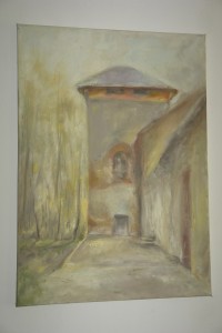 2. MAGDALENA NAHIRNY -  Fragment domku koniuszego, pł. olej 70 X 49,5 cm, rok 2014, cena 350,- zł